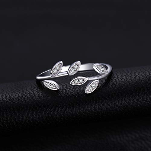 JewelryPalace Anillo Hoja de olivo Anillos Mujer Plata Ajustables, Anillos Plata de ley 925 Mujer Oro, Anillos Niñas Ajustables Anillo Mujer Alianzas, Aniversario, Joyería Personalizada