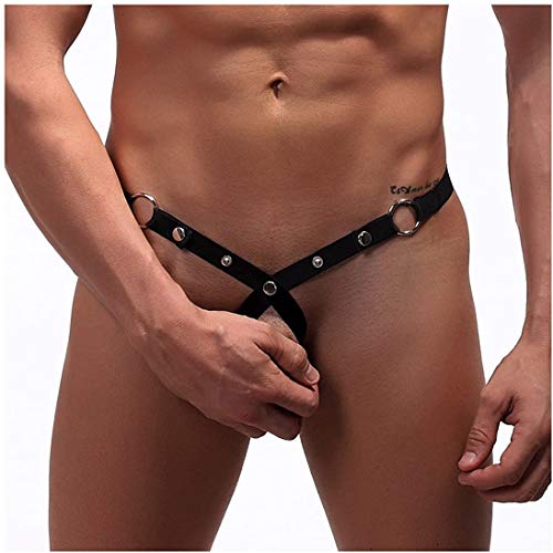 JFAN Tanga Hombre Sexy Lenceria Correa Sin Tirantes Anillo De Los Ropa Interior con O-Ring para Hombre Jockstrap con Hueco Calzoncillos