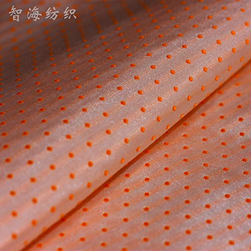 JKLAQ Telas por Metros para Vestidos- Falda Esponjosa Jacquard Bijia Algodón En Relieve Traje Cheongsam Tela De Tela De Ropa Étnica Dai Vintage, Rejilla Naranja (0.5M)