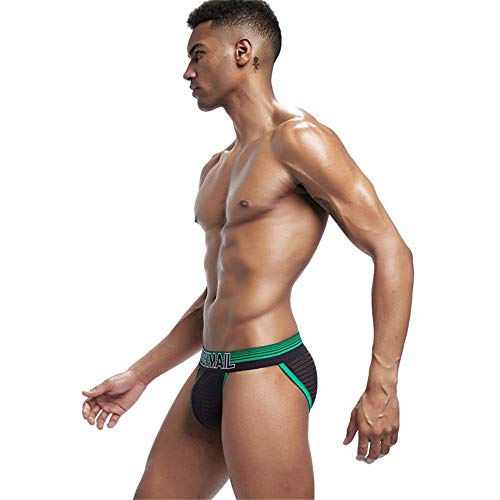 JOCKMAIL Calzoncillos Sexy para Hombre Slips Respirable Sexy Ropa Interior Masculina Hombres Gay Calzoncillos (M, Verde)