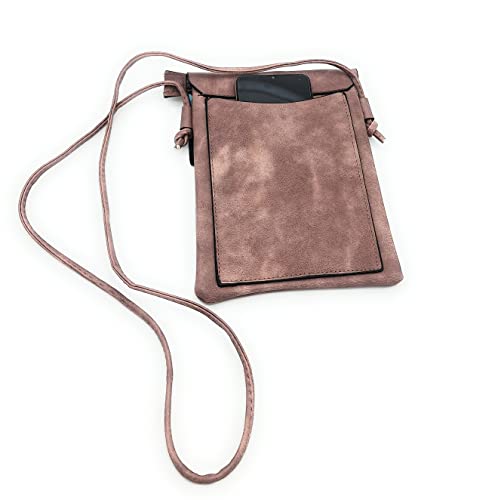 J.S. Ondo Bolso bandolera mujer, bolso pequeño mujer, bolso móvil mujer. (Rosa)