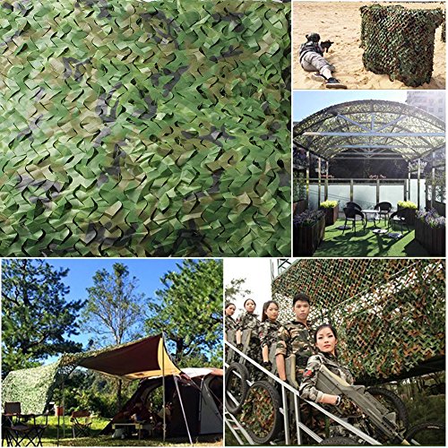 JTDEAL Red De Camuflaje, 2 m X 3 m Ejército Caza Militar Red De Camuflaje del Bosque para Acampar/Sol Al Aire Libre/Decoración De La Fiesta del Tema/Cubiertas del Coche