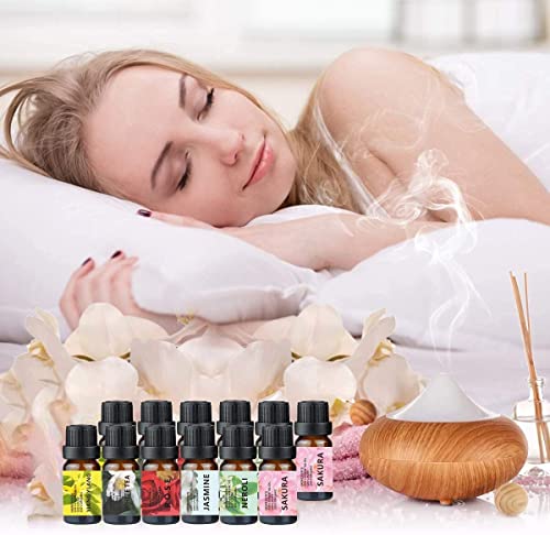 Juego de Aceites Esenciales Florales, Aceites Perfumados de Aromaterapia Orgánica Top 6 Aceites Esenciales Terapéuticos de Grado Premium 100% Puros - Juego de Regalo Botellas de 6 / 10ml