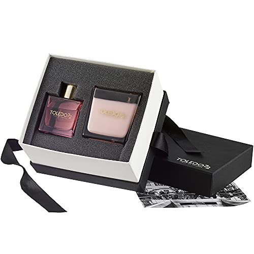 Juego de Regalo Luxury Box Toledo 72 Compuesto por 1 difusor de Ambiente de 200 ml y 1 Vela perfumada de 210 g | Línea Shine Pink | Fragancia Floral Flores Blancas acuáticas amaderada y ámbar