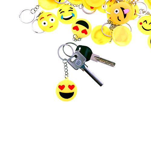 JZK 50 x Llavero Emoji llaveritos Emoticon Colgante decoración Bolsos Mochilas y Llaves regalitos Regalo Fiesta cumpleaños Navidad favores Boda para niños Adulto