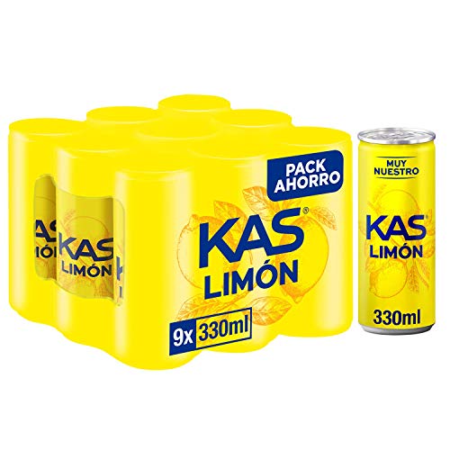 Kas Limón Bebida Refrescante, Pack de 9 x 33cl