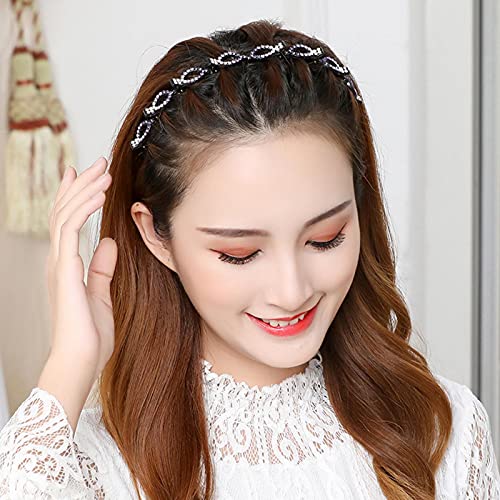 Kaytong Diadema de Perlas Alice, Diadema para el Cabello para Mujer, Pinzas con Garras de aro, Doble Flequillo, Accesorios para el Cabello, Horquillas para el Cabello