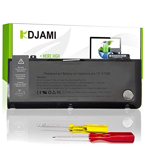 KDJAMI A1278 A1322 Batería para Apple MacBook Pro 13" (2009 2010 2011 2012 Ver) MD101LL/A MD313LL/A MC700 MC700LL/A MD102LL/A MC374LL/A MB990LL/A MD314LL/A [63.5Wh/10.95v]