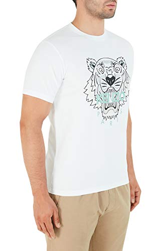 Kenzo Camiseta Hombre con Tigre Blanco 100% algodón (tamaño Ajustado) (L)