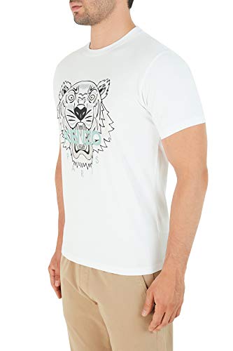 Kenzo Camiseta Hombre con Tigre Blanco 100% algodón (tamaño Ajustado) (L)