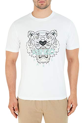 Kenzo Camiseta Hombre con Tigre Blanco 100% algodón (tamaño Ajustado) (L)