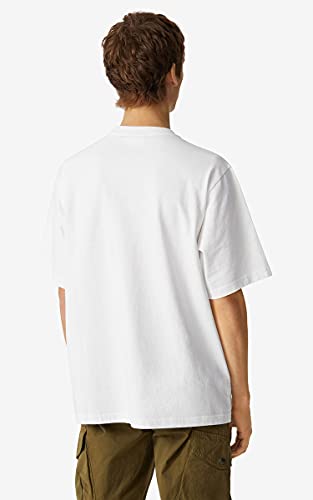 Kenzo Camiseta para hombre Tiger Flock Loose con bordado de tigre blanco 100% algodón (corte recto - talla grande) Blanco M