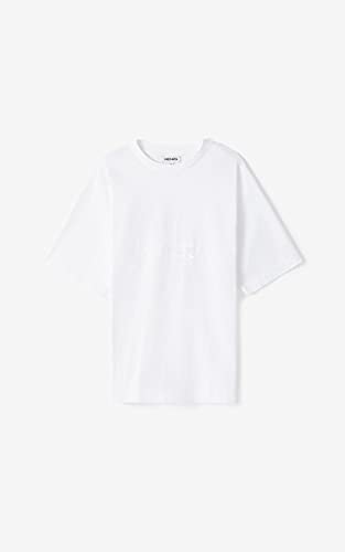 Kenzo Camiseta suelta para hombre, diseño de tigre blanco, 100% algodón (corte recto, talla grande)