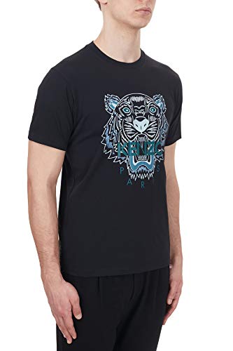 Kenzo Camiseta Tiger Negro Hombre Tigre 100% algodón (Talla Ajustada) (S)