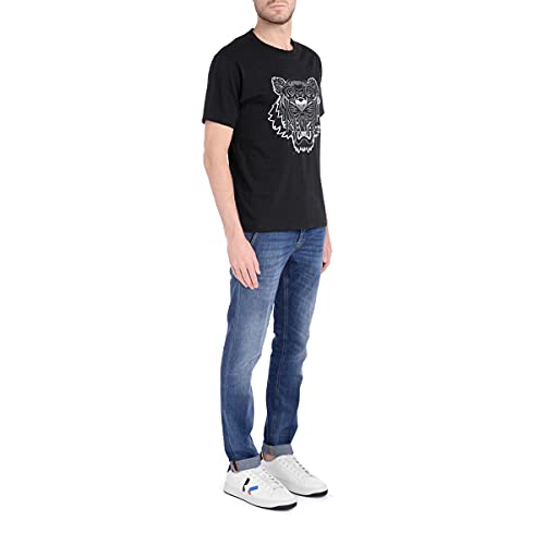 Kenzo Camiseta Tiger para hombre, color negro, tigre, gris, Negro , M corto