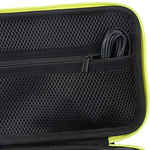 Khanka Hart Bag Funda protectora para OneBlade Pro Cara + cuerpo QP6520 / 30 QP6510 / 20 QP6620 / 30 Estuche Etui para recortadora de barba (Cremallera amarilla)