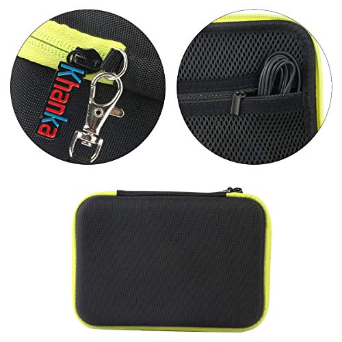 Khanka Hart Bag Funda protectora para OneBlade Pro Cara + cuerpo QP6520 / 30 QP6510 / 20 QP6620 / 30 Estuche Etui para recortadora de barba (Cremallera amarilla)