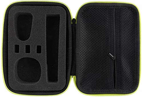 Khanka Hart Bag Funda protectora para OneBlade Pro Cara + cuerpo QP6520 / 30 QP6510 / 20 QP6620 / 30 Estuche Etui para recortadora de barba (Cremallera amarilla)