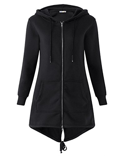 Kidsform Sudadera con Capucha para Mujer Sudadera con Capucha de Otoño Sudadera con Bolsillo Hoodie E-Negro 3XL