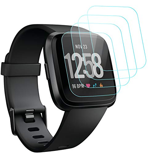 KIMILAR [4 Pack Pantalla Compatible con Fitbit Versa/Versa Lite Protector de Pantalla, (No para Versa 2) 9H Dureza Cristal Templado Películas Protectoras para Versa - [Anti-rasguño]