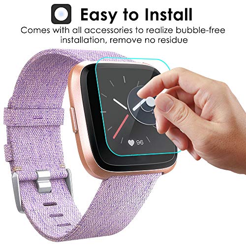 KIMILAR [4 Pack Pantalla Compatible con Fitbit Versa/Versa Lite Protector de Pantalla, (No para Versa 2) 9H Dureza Cristal Templado Películas Protectoras para Versa - [Anti-rasguño]