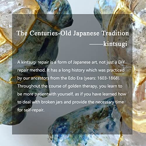 Kintsugi - Kit de reparación de tazones y jarrones de cerámica con pegamento en polvo dorado, kit de Kintsugi básico perfecto para principiantes, fácil artesanía Kintsugi