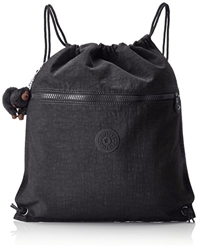 Kipling SUPERTABOO Mochila con Cordón, 15 litros, Negro (True Black)