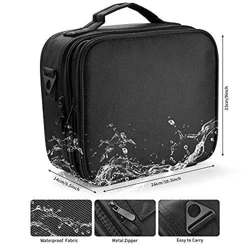 Kit de Maquillaje Neceser Make Up Bolso de Cosméticos Portable Organizador Maletín para Maquillaje Maleta de Makeup Profesional con Cinturón de Hombro(Doble Capa)