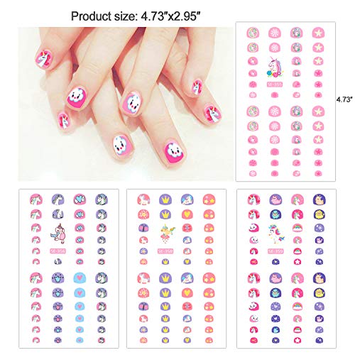 Konsait 500+ Unicornio Nail Art Stickers uñas pegatinas 3D uñas calcomanías autoadherentes para niños niñas Regalo Unicornio Fiesta de Navidad cumpleaños uñas decoración