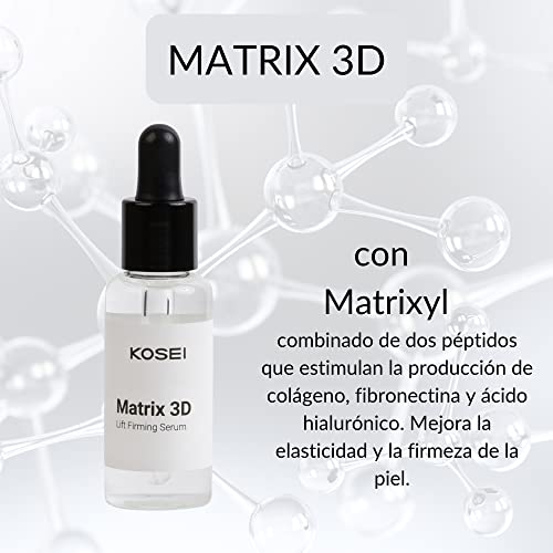 Kosei - Matrix 3D - Sérum Reafirmante - 30 ml - Formato Booster - Tratamiento Antiedad - Elimina las Arrugas - Mejora Líneas de Expresión - Vegano - Sin Alcohol - Sin Siliconas - Unisex