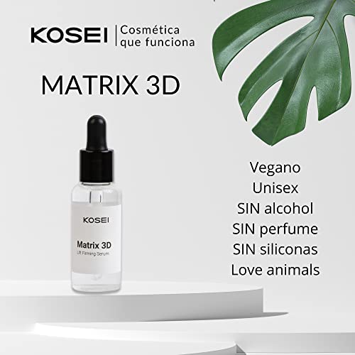 Kosei - Matrix 3D - Sérum Reafirmante - 30 ml - Formato Booster - Tratamiento Antiedad - Elimina las Arrugas - Mejora Líneas de Expresión - Vegano - Sin Alcohol - Sin Siliconas - Unisex