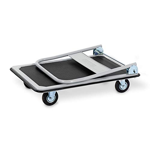 Kreator Carrito de plataforma grande con mango plegable – soporta hasta 300 kg