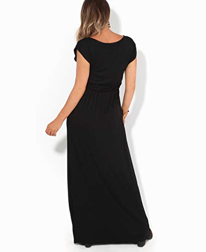 KRISP Vestido Mujer Tallas Grandes Largo Barato Casual Ibicenco De Día Ropa Hippie Online Ofertas, (Negro (3269), 36 EU (08 UK)), 3269-BLK-08