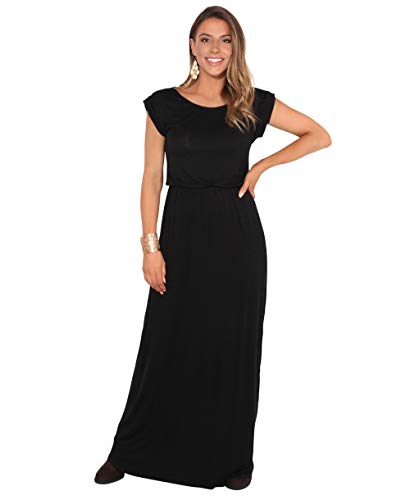 KRISP Vestido Mujer Tallas Grandes Largo Barato Casual Ibicenco De Día Ropa Hippie Online Ofertas, (Negro (3269), 36 EU (08 UK)), 3269-BLK-08