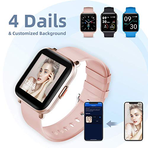 KUNGIX Smartwatch, Reloj Inteligente Mujer Hombre Niños 18 Modos Deportivos, Fitness Tracker Ultrafinos con Monitor de Sueño Caloría Pulsómetros, Pulsera Actividad Impermeable IP68 para Android iOS