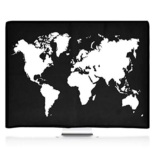 kwmobile Carcasa Compatible con Monitor de 31-32" - Funda Anti Polvo para Pantalla - Protector Mapa del Mundo