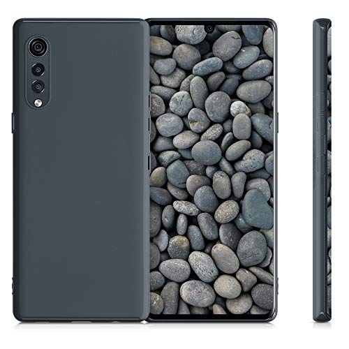 kwmobile Carcasa para LG Velvet - Funda para móvil en TPU Silicona - Protector Trasero en Gris Pizarra