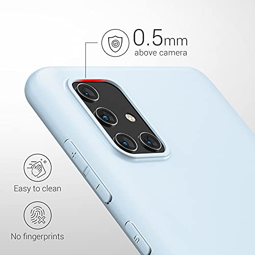 kwmobile Carcasa para Samsung Galaxy A71 - Funda para móvil en TPU Silicona - Protector Trasero en Azul Pastel