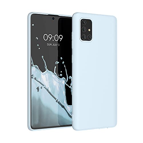 kwmobile Carcasa para Samsung Galaxy A71 - Funda para móvil en TPU Silicona - Protector Trasero en Azul Pastel