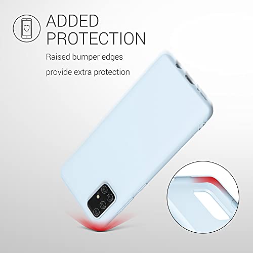 kwmobile Carcasa para Samsung Galaxy A71 - Funda para móvil en TPU Silicona - Protector Trasero en Azul Pastel