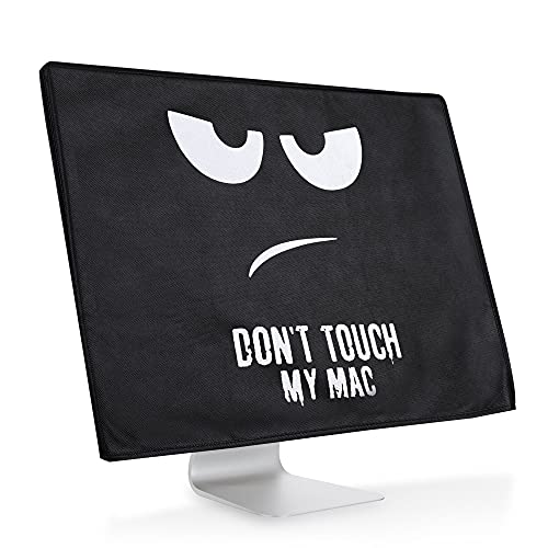 kwmobile Funda Compatible con Apple iMac 24" - Cubierta Antipolvo - Don't Touch my Mac Blanco/Negro