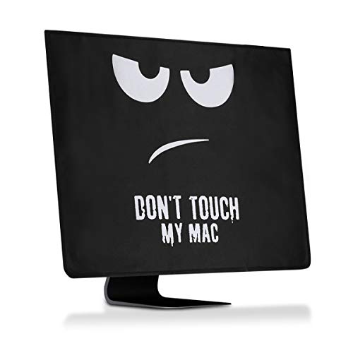 kwmobile Funda Compatible con Apple iMac 27" / iMac Pro 27" - Cubierta Antipolvo - Don't Touch my Mac Blanco/Negro