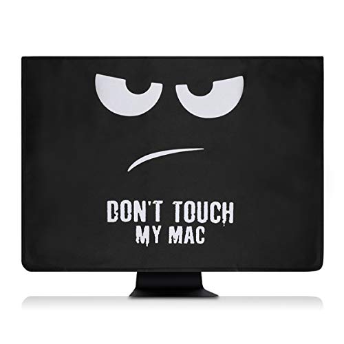 kwmobile Funda Compatible con Apple iMac 27" / iMac Pro 27" - Cubierta Antipolvo - Don't Touch my Mac Blanco/Negro