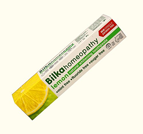 La homeopatía Bilka, pasta de dientes homeopática con xilitol, sabor a limón, fluoruro libre, libre de mentol, 3 pack 75ml