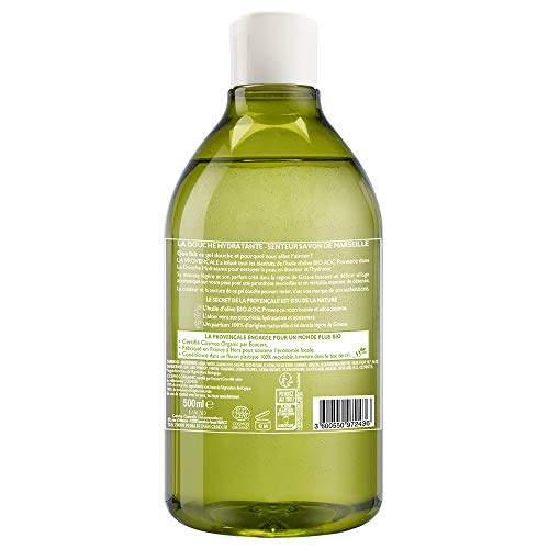 La Provençale - La Douche Hydratante Senteur Savon de Marseille - Gel Douche Certifié Bio - Huile d’Olive Bio AOC Provence - 500 ml