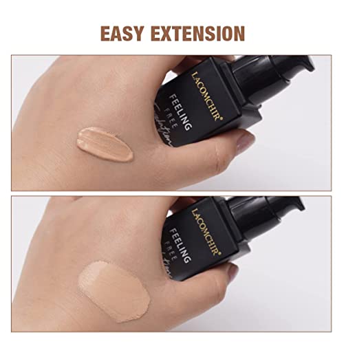 Lacomchir Feeling Free Base Maquillaje Cobertura Total 33 ml 24H Larga Duración Mate Foundation Líquido - Maquillaje Mujer - Antiarrugas y Reparadora - Waterproof - Vegano | Libre de Crueldad - FAIR