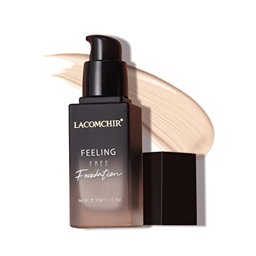 Lacomchir Feeling Free Base Maquillaje Cobertura Total 33 ml 24H Larga Duración Mate Foundation Líquido - Maquillaje Mujer - Antiarrugas y Reparadora - Waterproof - Vegano | Libre de Crueldad - FAIR