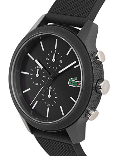 Lacoste Reloj Cronógrafo para Hombre de Cuarzo con Correa en Silicona, Negro, Unique size, 2010972