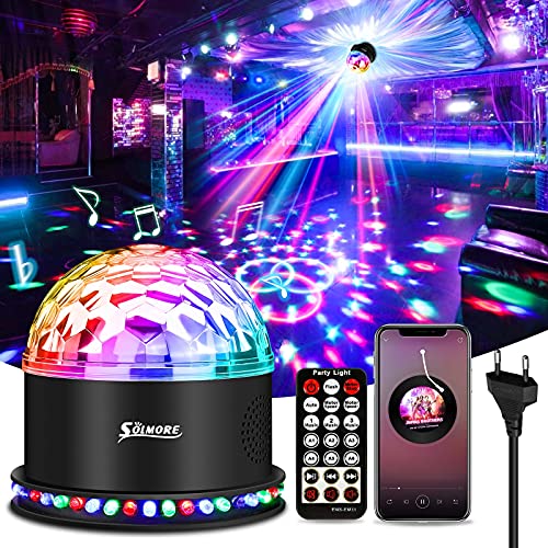 LED Bola de Discoteca Bluetooth, Efectos de Luz LED Luz de Fiesta Reproductor de Música RGB Bola Mágica de Discoteca Con Control Remoto Activado por Voz 6 Modos de Luz para Sala de Fiestas de Navidad