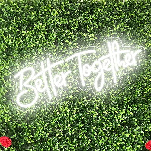 LED Letters Light 56 ​​x 20 cm Better Together Letrero de Neón Base con Forma de Recorte Transparente para Luces de Pared de Fiesta de Cumpleaños de Bodas (Better Together)